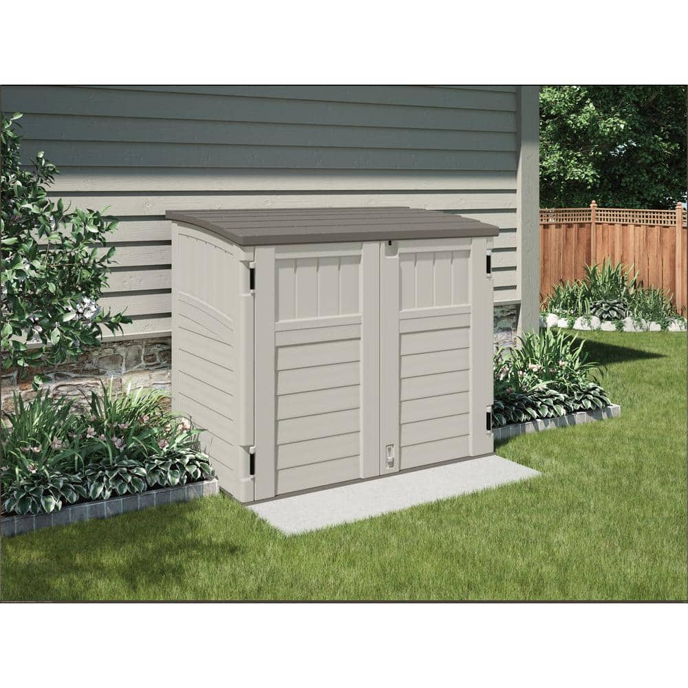 Suncast Plastic Freestanding Garage Cabinet in Gray (40-in W x 80.25-in H x  20.25-in D) at